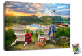 Adirondack Chairs 18x24 Fully Illuminated LED Wall Art