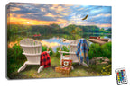 Adirondack Chairs 18x24 Fully Illuminated LED Wall Art