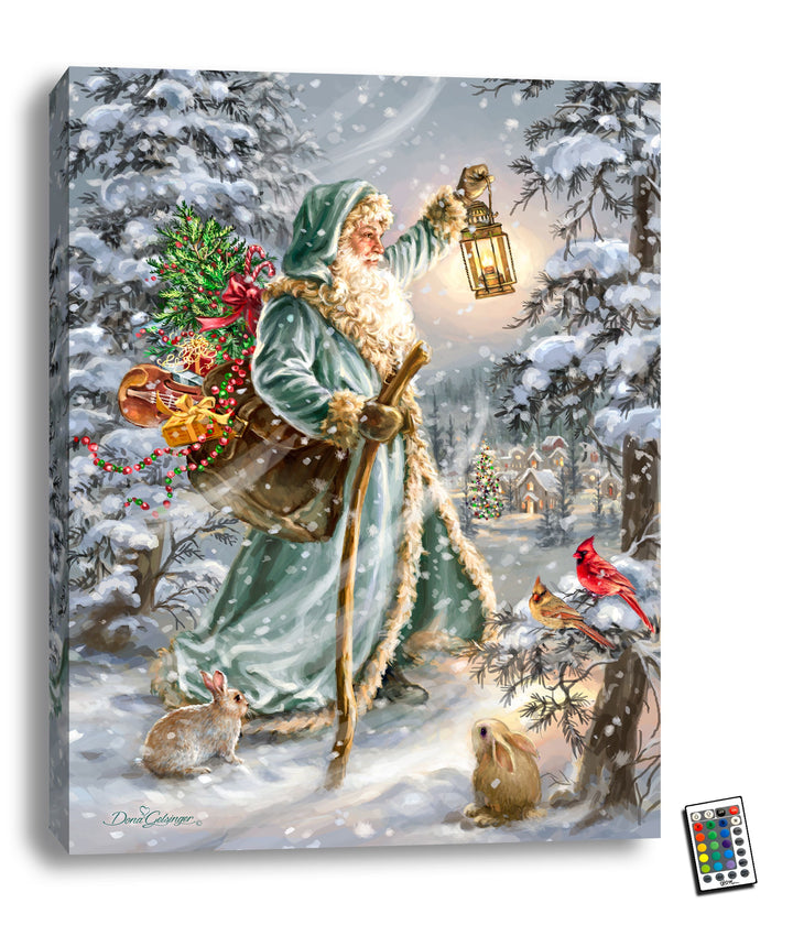 Saint Nicholas 18x24 Fully Illuminated LED Wall Art, handcrafted Christmas gift, Grande Place, Lancaster County PA