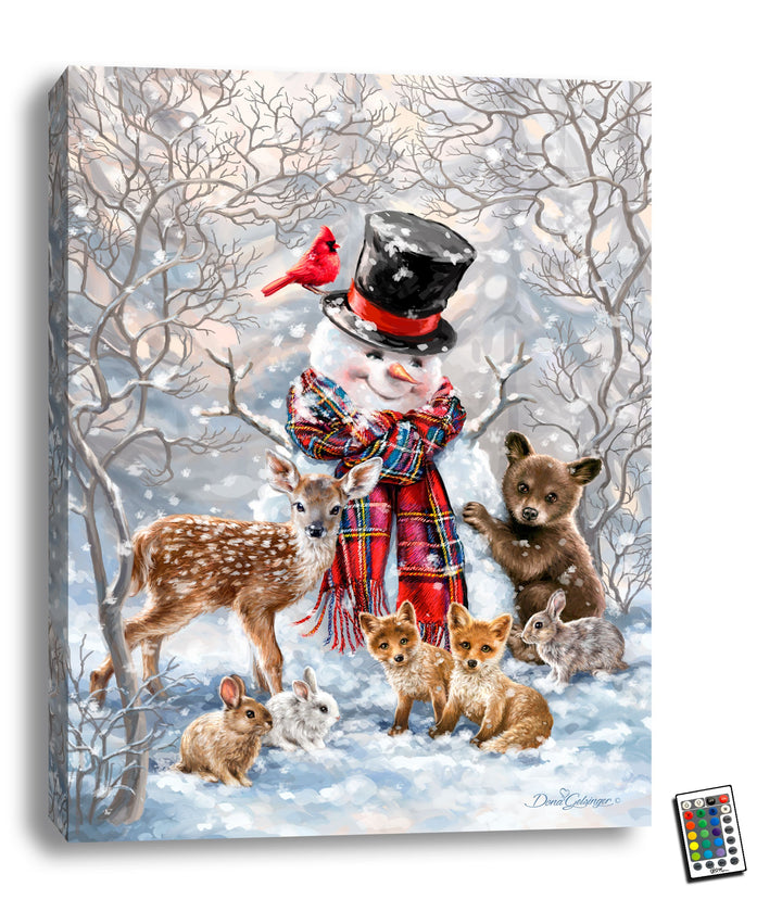 Forest Friends 18x24 Fully Illuminated LED Wall Art, handcrafted Christmas gift, Grande Place, Lancaster County PA