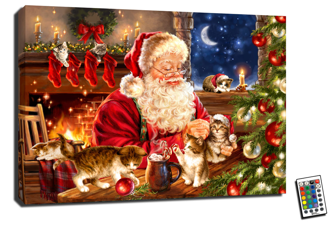 Kitten Christmas 18x24 Fully Illuminated LED Wall Art, handcrafted Christmas gift, Grande Place, Lancaster County PA
