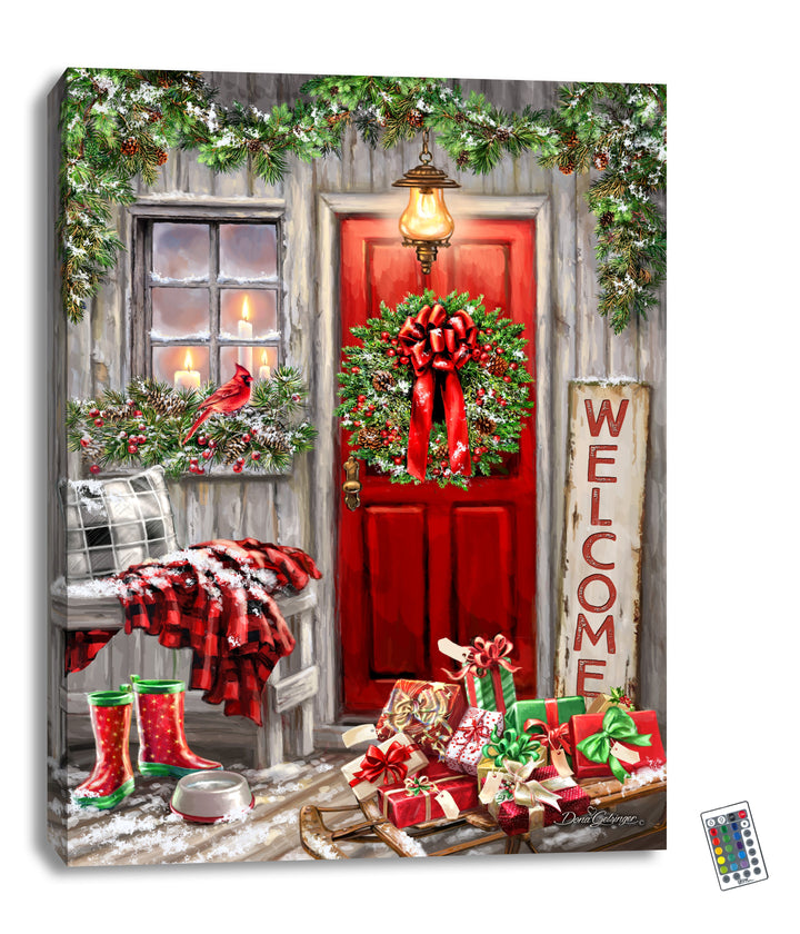 Home For Christmas 18x24 Fully Illuminated LED Wall Art