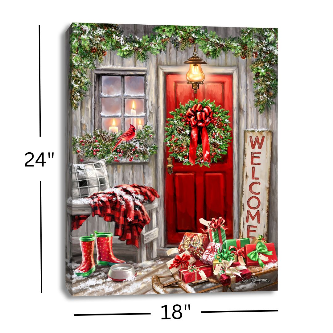 Home For Christmas 18x24 Fully Illuminated LED Wall Art