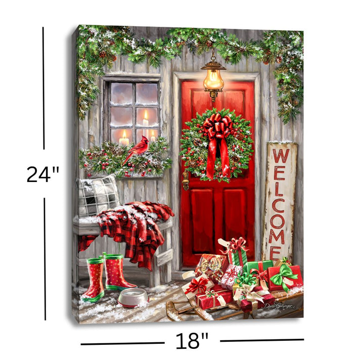 Home For Christmas 18x24 Fully Illuminated LED Wall Art