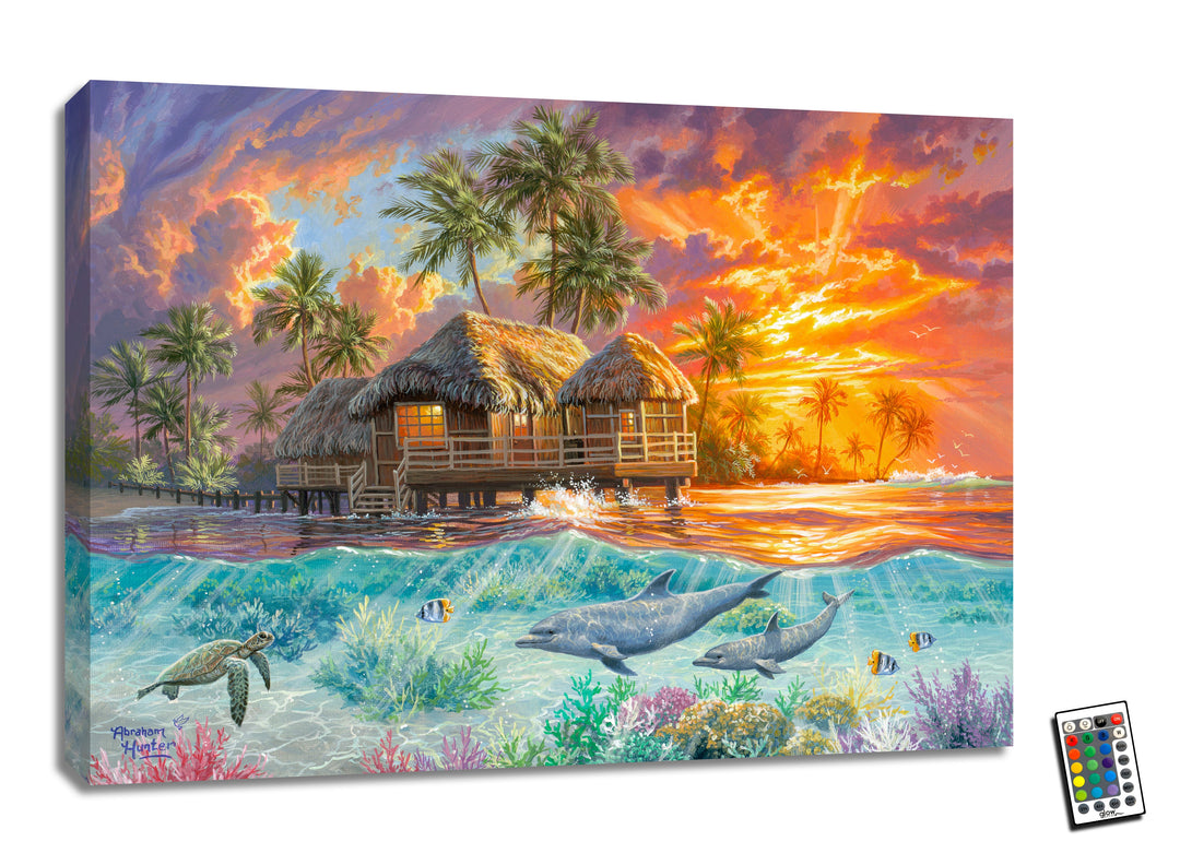 Weekend in Paradise 18x24 Fully Illuminated LED Wall Art, handcrafted Christmas gift, Grande Place, Lancaster County PA