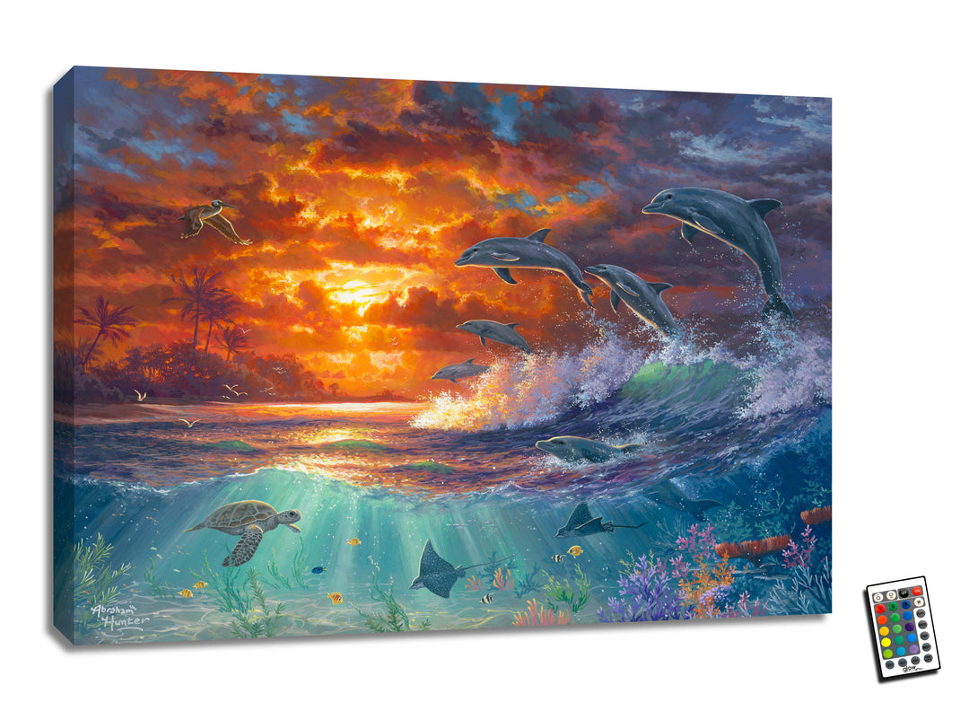 Beyond the Shore 18x24 Fully Illuminated LED Wall Art, handcrafted Christmas gift, Grande Place, Lancaster County PA