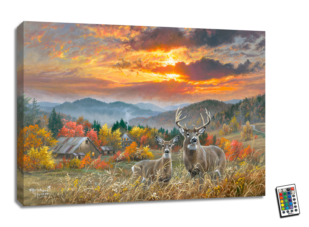 November Light 18x24 Fully Illuminated LED Wall Art, handcrafted Christmas gift, Grande Place, Lancaster County PA