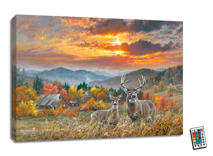 November Light 18x24 Fully Illuminated LED Wall Art, handcrafted Christmas gift, Grande Place, Lancaster County PA