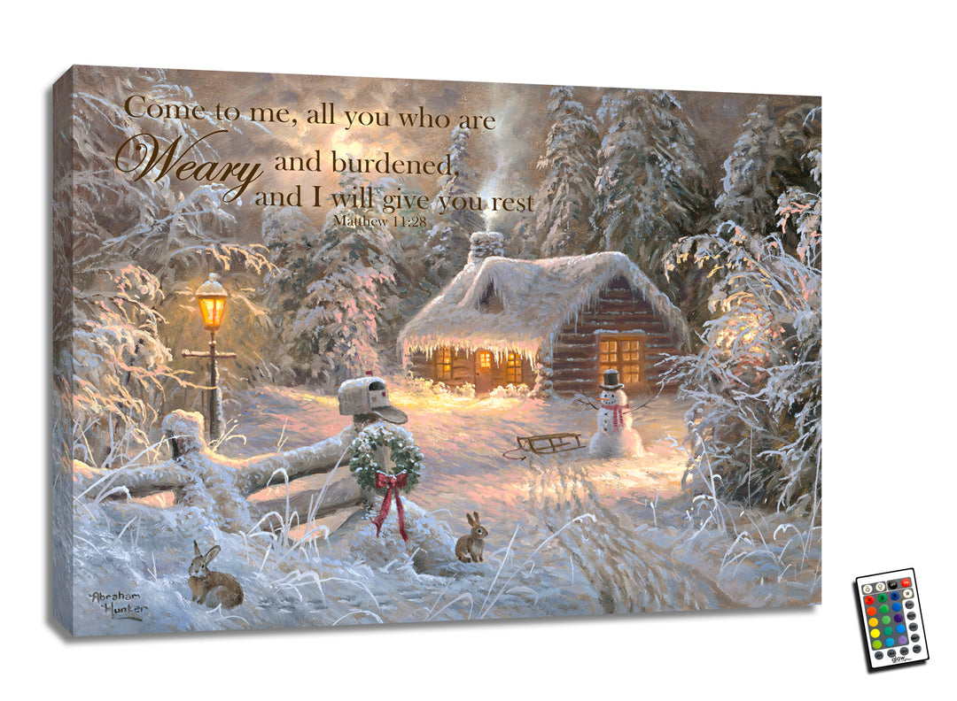Holiday Home-Scripture 18x24 Fully Illuminated LED Wall Art, handcrafted Christmas gift, Grande Place, Lancaster County PA