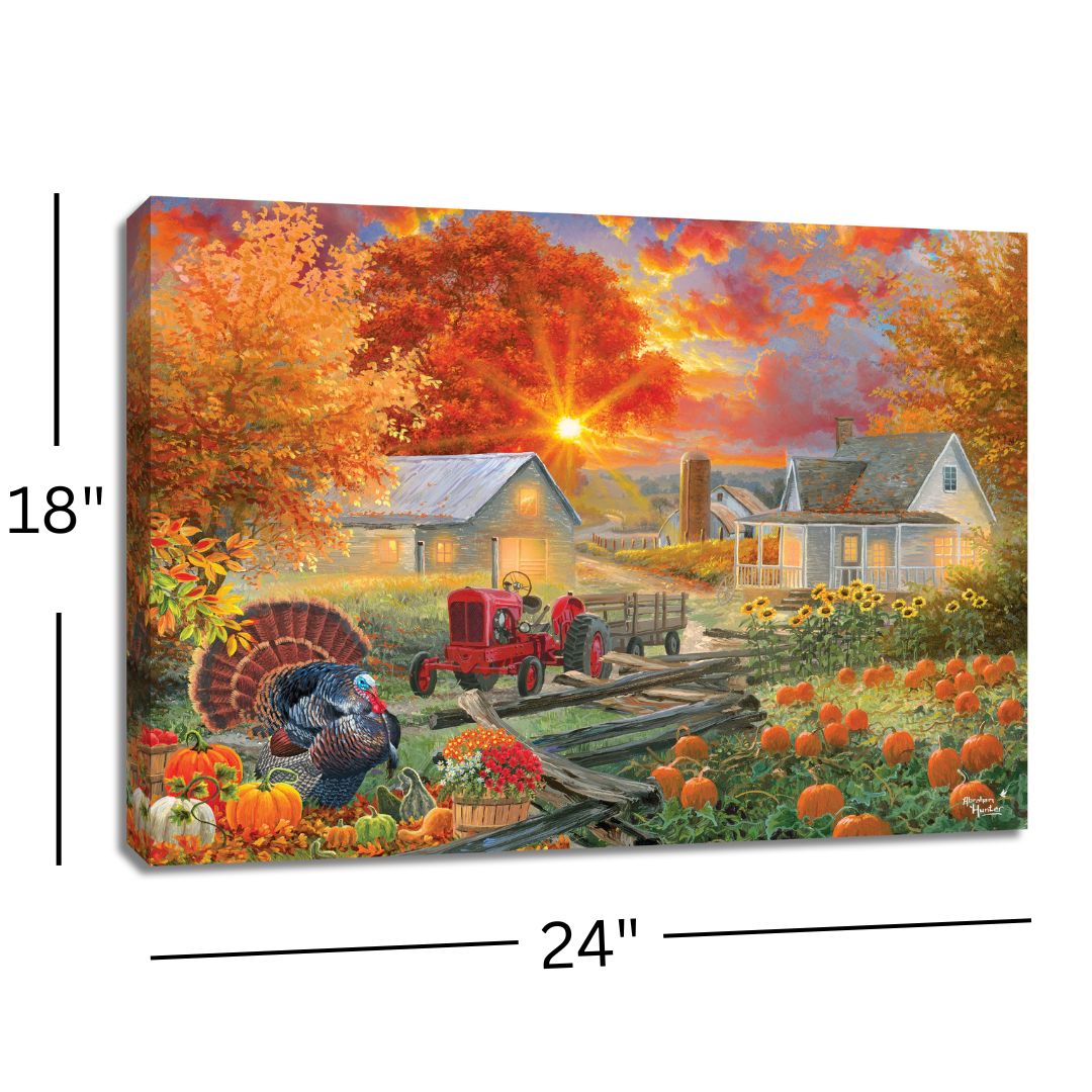The Pumpkin Harvest 18x24 Fully Illuminated LED Wall Art