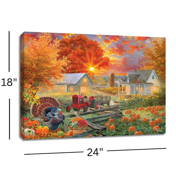 The Pumpkin Harvest 18x24 Fully Illuminated LED Wall Art