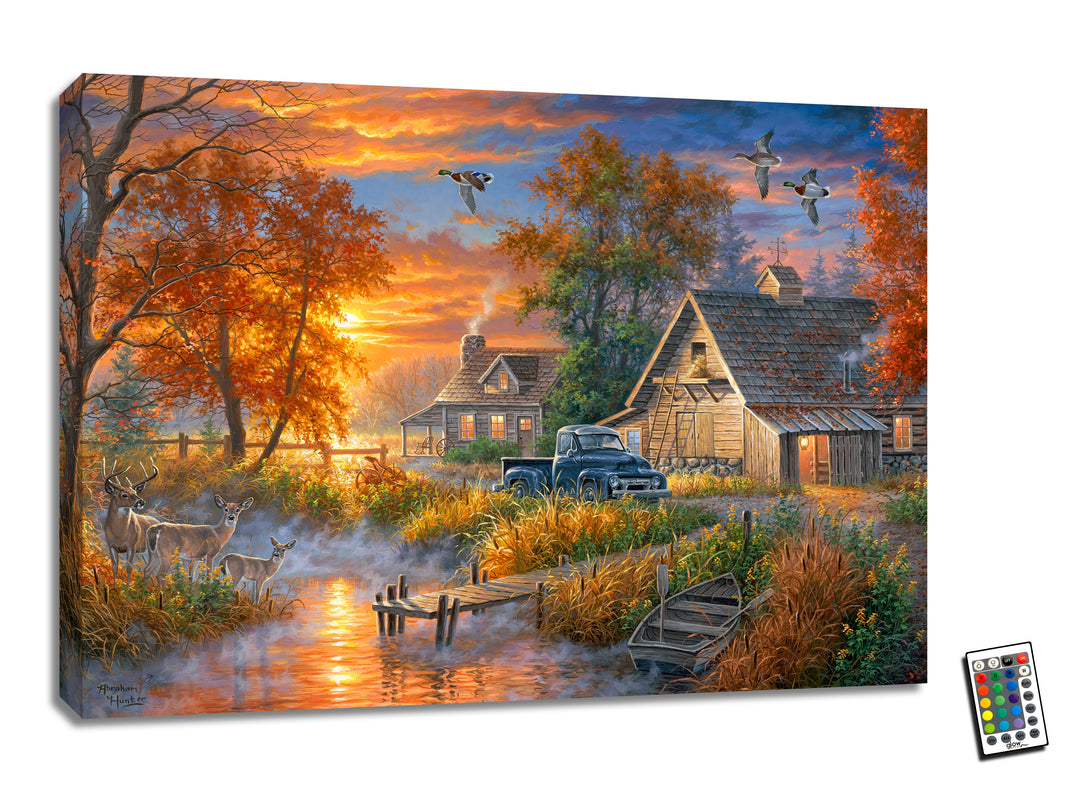 Grandpa's Farm 18x24 Fully Illuminated LED Wall Art, handcrafted Christmas gift, Grande Place, Lancaster County PA