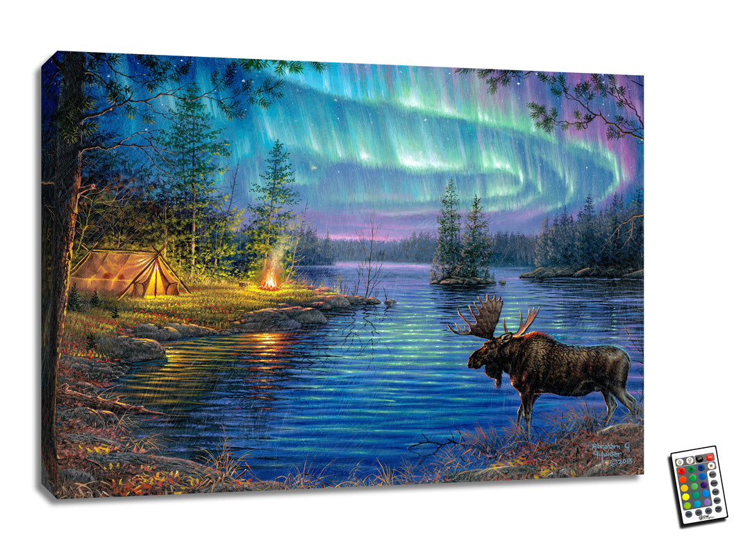 Northern Night 18x24 Fully Illuminated LED Wall Art, handcrafted Christmas gift, Grande Place, Lancaster County PA