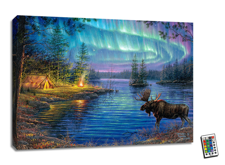 Northern Night 18x24 Fully Illuminated LED Wall Art, handcrafted Christmas gift, Grande Place, Lancaster County PA