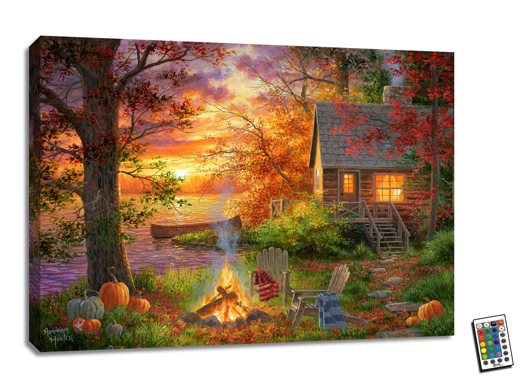 Sunset Serenity 18x24 Fully Illuminated LED Wall Art, handcrafted Christmas gift, Grande Place, Lancaster County PA