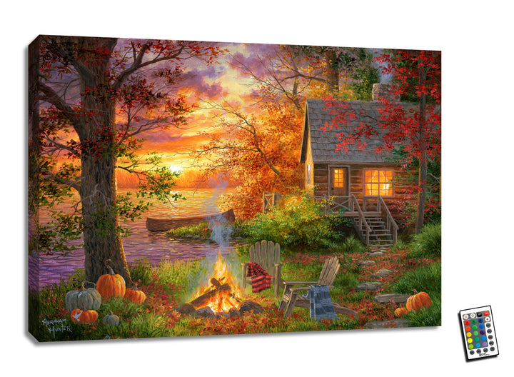 Sunset Serenity 18x24 Fully Illuminated LED Wall Art, handcrafted Christmas gift, Grande Place, Lancaster County PA
