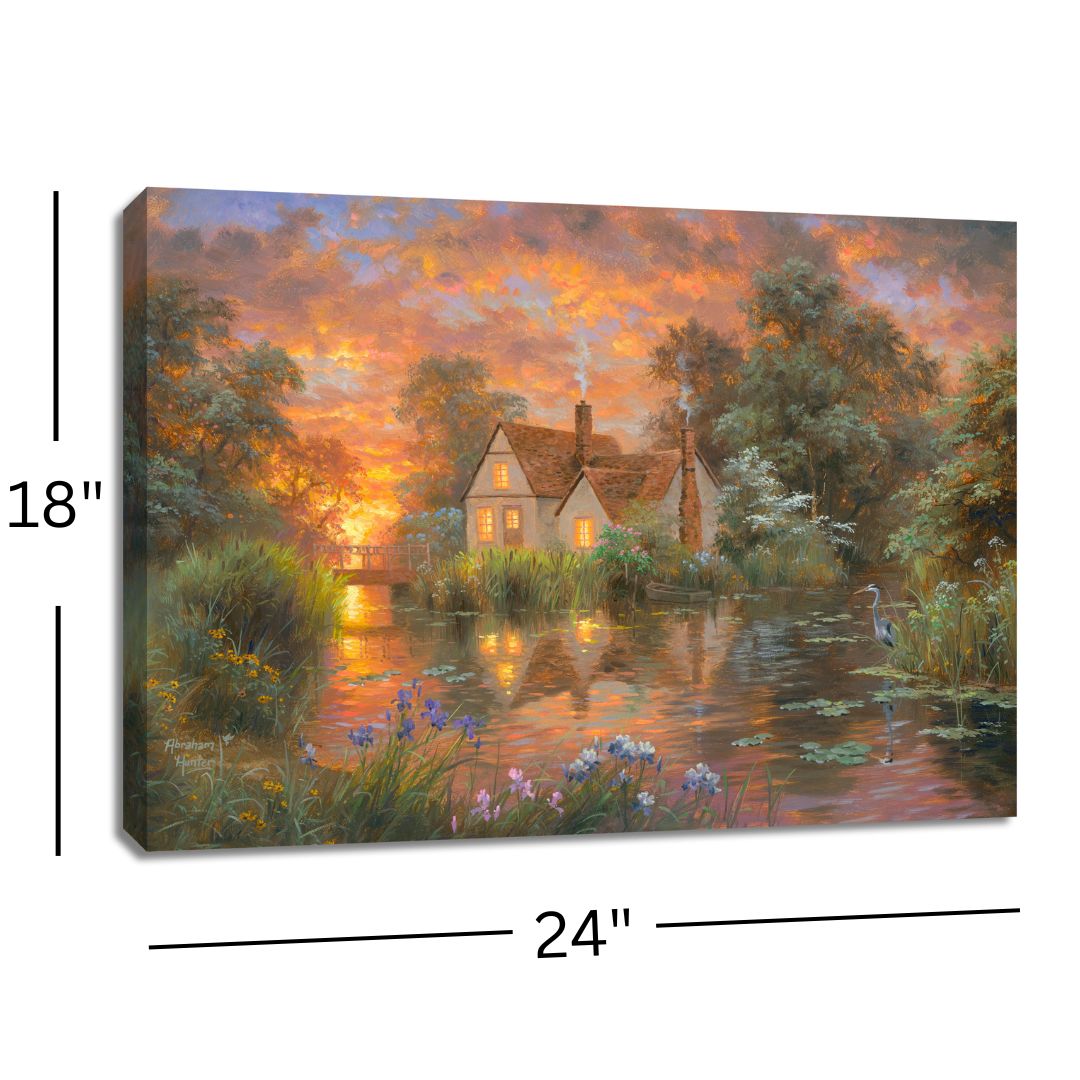 Wetland Cottage 18x24 Fully Illuminated LED Wall Art