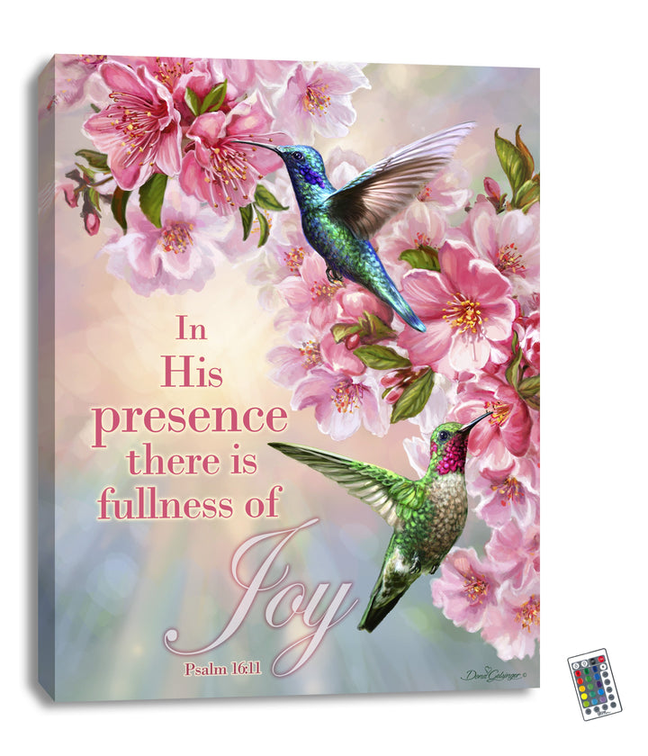 Hummingbirds in Spring 18x24 Fully Illuminated LED Wall Art, handcrafted Christmas gift, Grande Place, Lancaster County PA