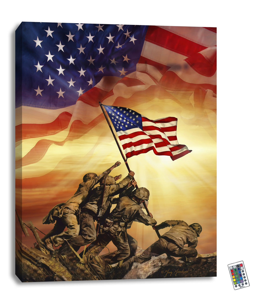 Home of the Brave 18x24 Fully Illuminated LED Wall Art, handcrafted Christmas gift, Grande Place, Lancaster County PA
