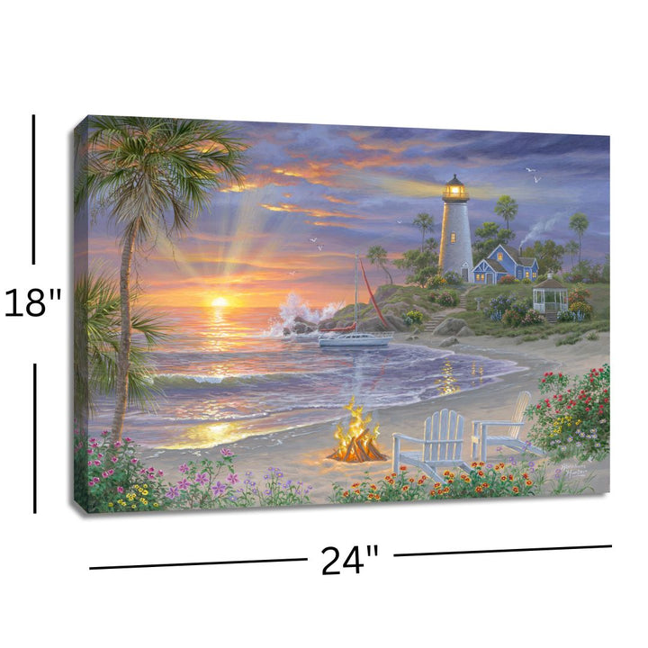 Honeymoon Sunset 18x24 Fully Illuminated LED Wall Art