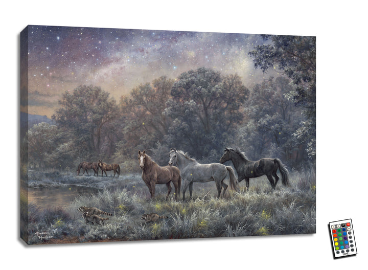 My Farm at Night 18x24 Fully Illuminated LED Wall Art, handcrafted Christmas gift, Grande Place, Lancaster County PA