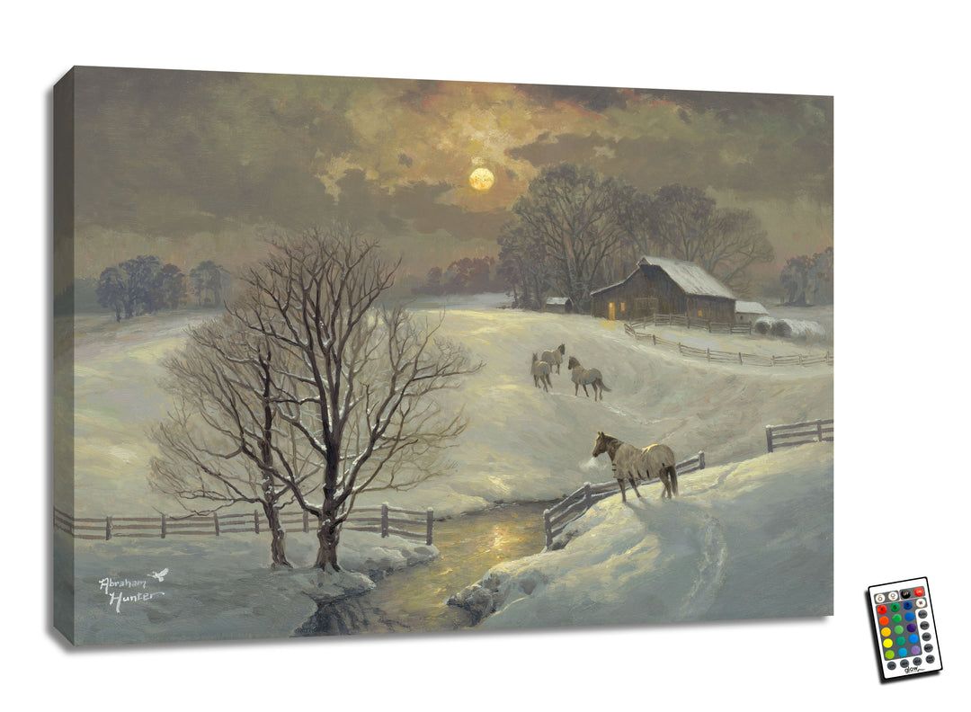 Frozen Fields 18x24 Fully Illuminated LED Wall Art, handcrafted Christmas gift, Grande Place, Lancaster County PA