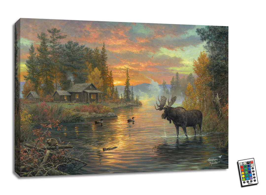 The Great North 18x24 Fully Illuminated LED Wall Art, handcrafted Christmas gift, Grande Place, Lancaster County PA