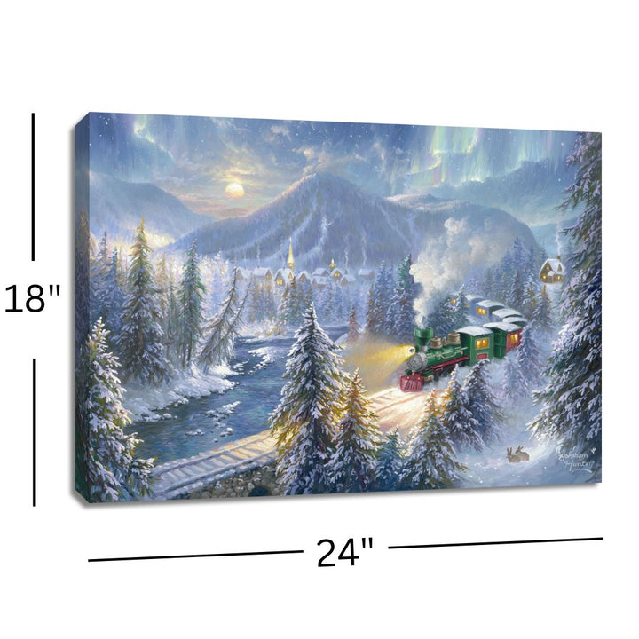 Christmas Train 18x24 Fully Illuminated LED Wall Art