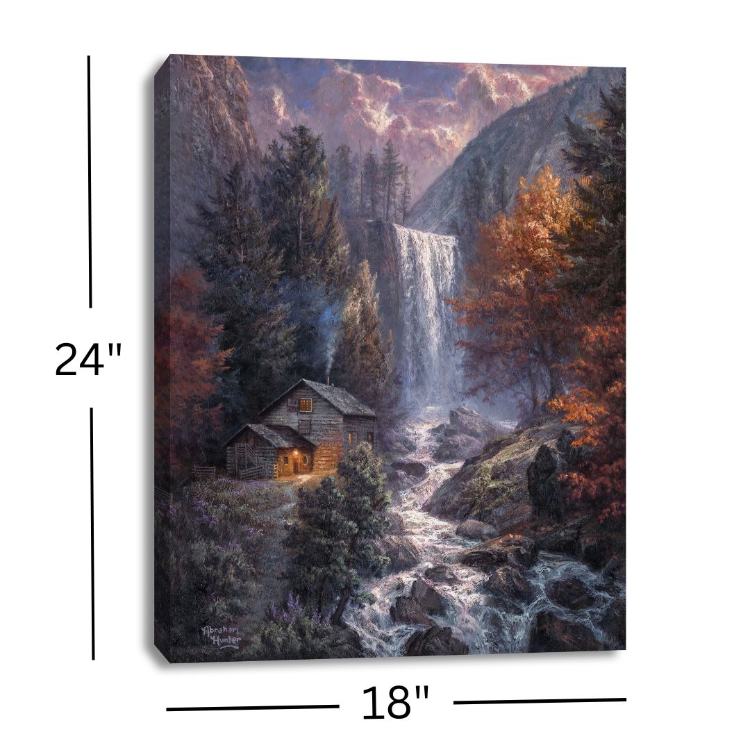 Secret Falls 18x24 Fully Illuminated LED Wall Art
