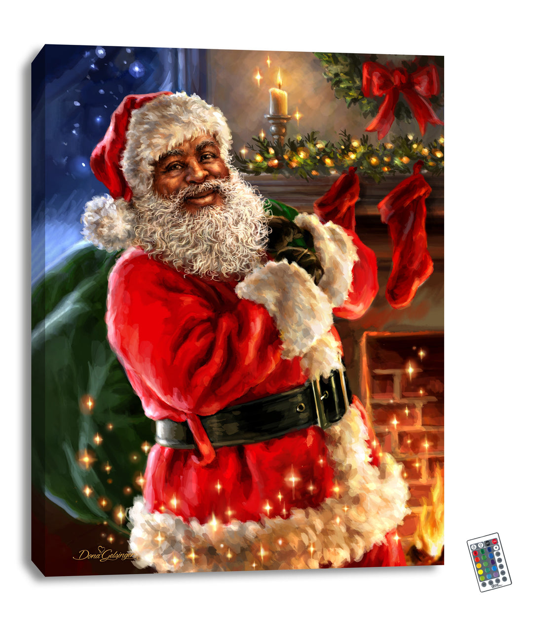Twas the Night Before Christmas African American 18x24 Fully Illuminated LED Wall Art, handcrafted Christmas gift, Grande Place, Lancaster County PA
