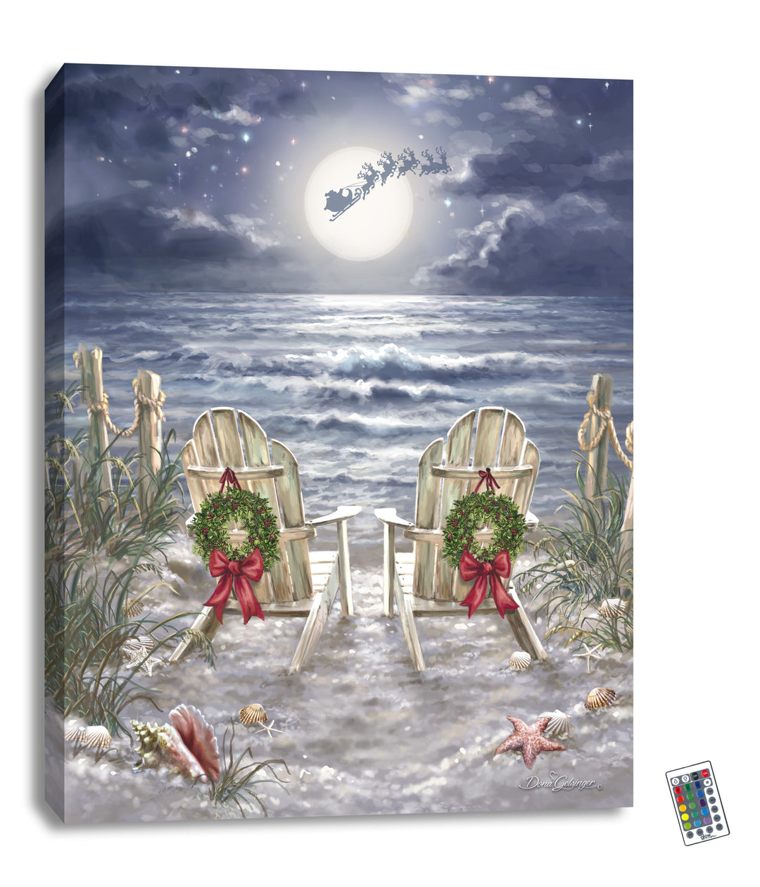 Moonlight Christmas 18x24 Fully Illuminated LED Wall Art