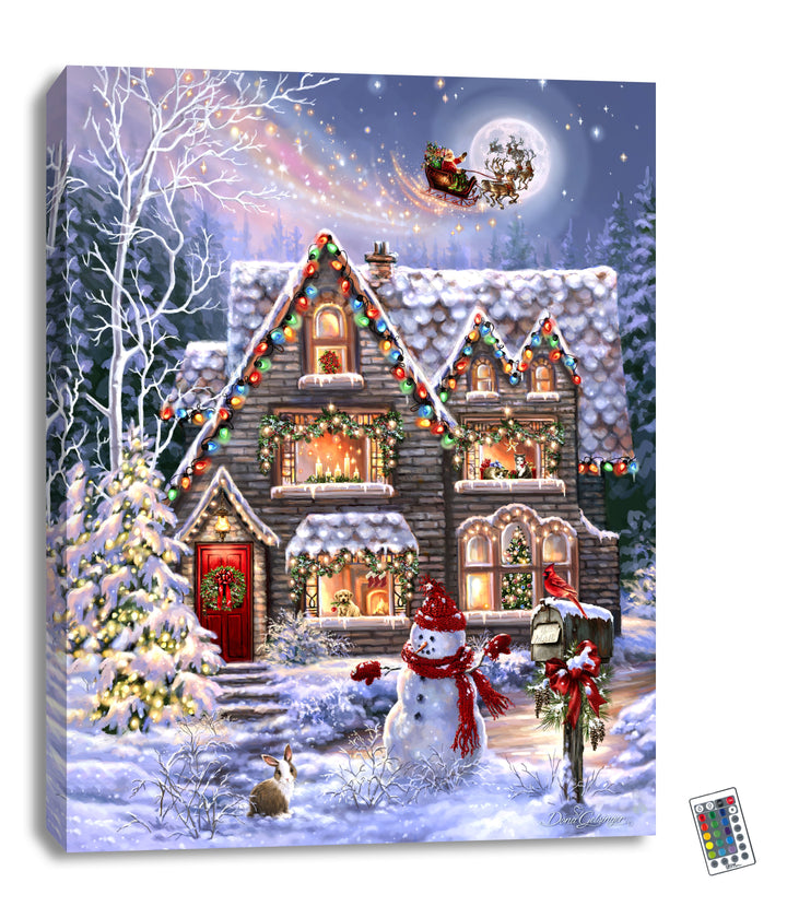 Christmas House 18x24 Fully Illuminated LED Wall Art