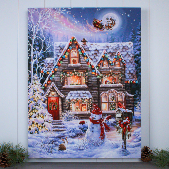 Christmas House 18x24 Fully Illuminated LED Wall Art