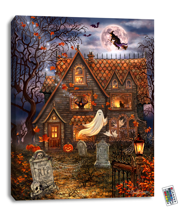 Mystery Mansion 18x24 Fully Illuminated LED Wall Art, handcrafted Christmas gift, Grande Place, Lancaster County PA