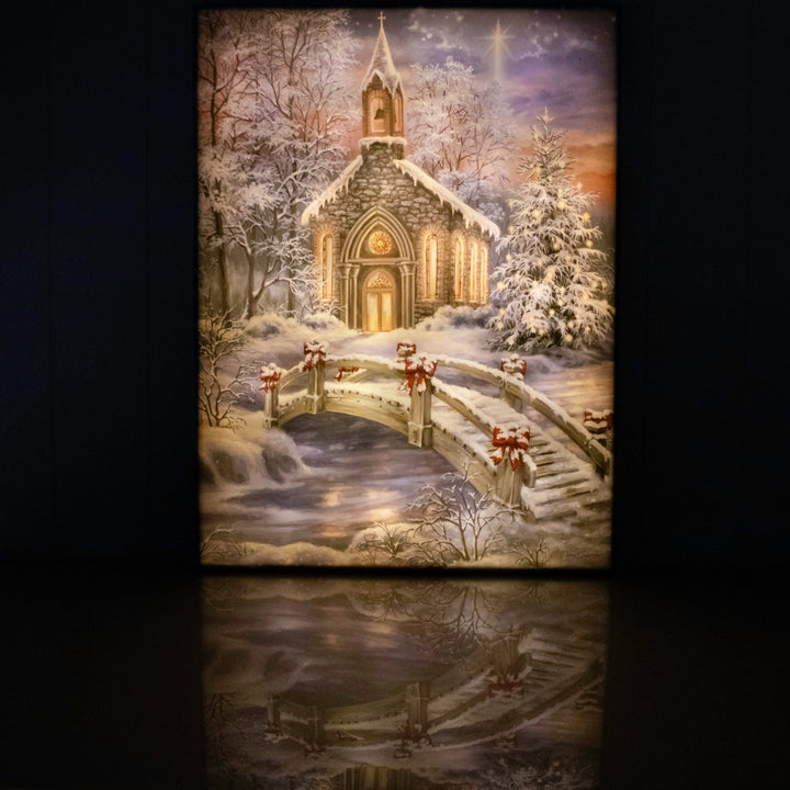 O Come Emmanuel 18x24 Fully Illuminated LED Wall Art