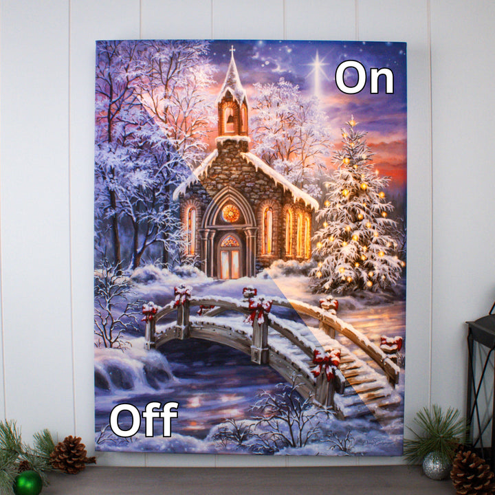 O Come Emmanuel 18x24 Fully Illuminated LED Wall Art, handcrafted Christmas gift, Grande Place, Lancaster County PA