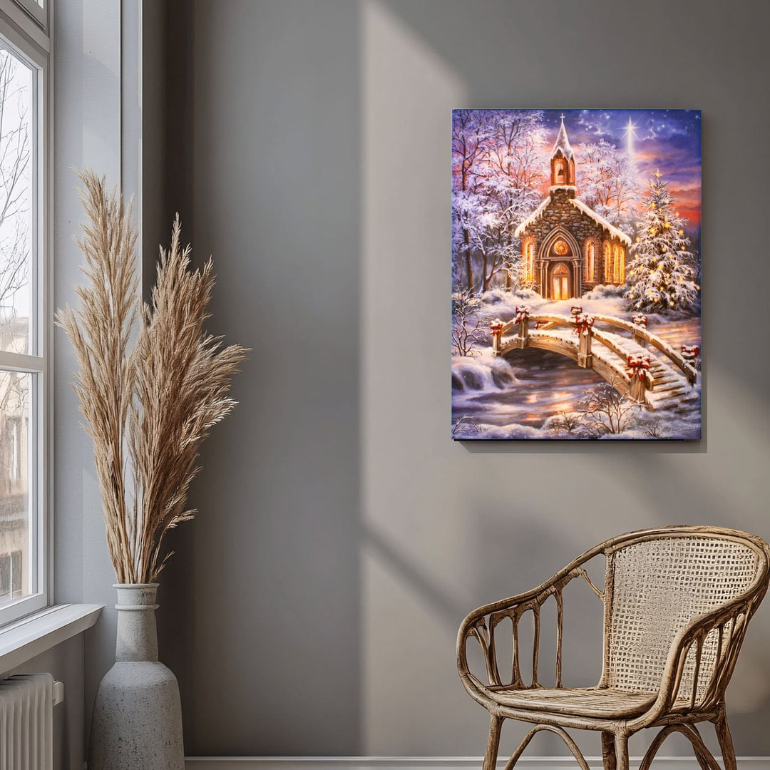 O Come Emmanuel 18x24 Fully Illuminated LED Wall Art
