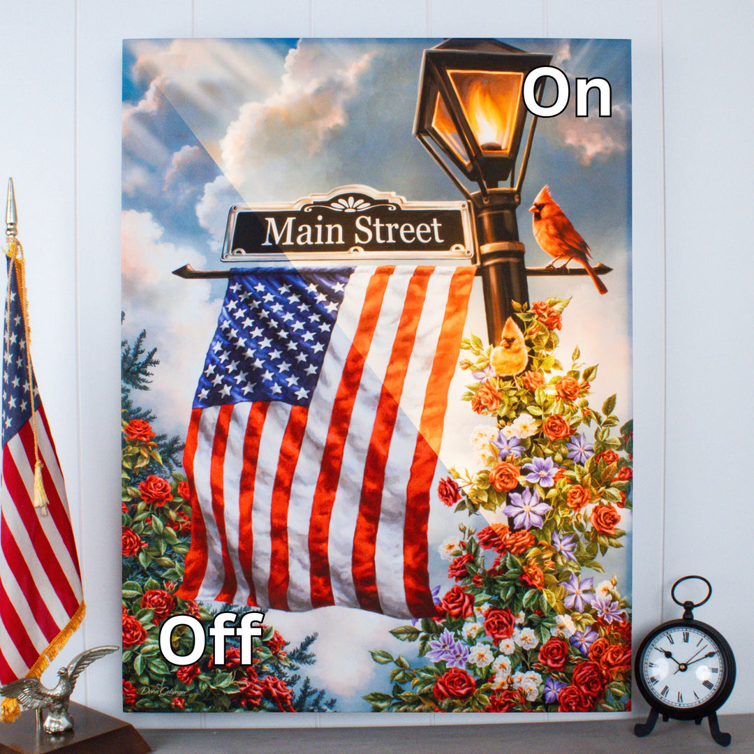 Main Street USA 18x24 Fully Illuminated LED Wall Art, handcrafted Christmas gift, Grande Place, Lancaster County PA