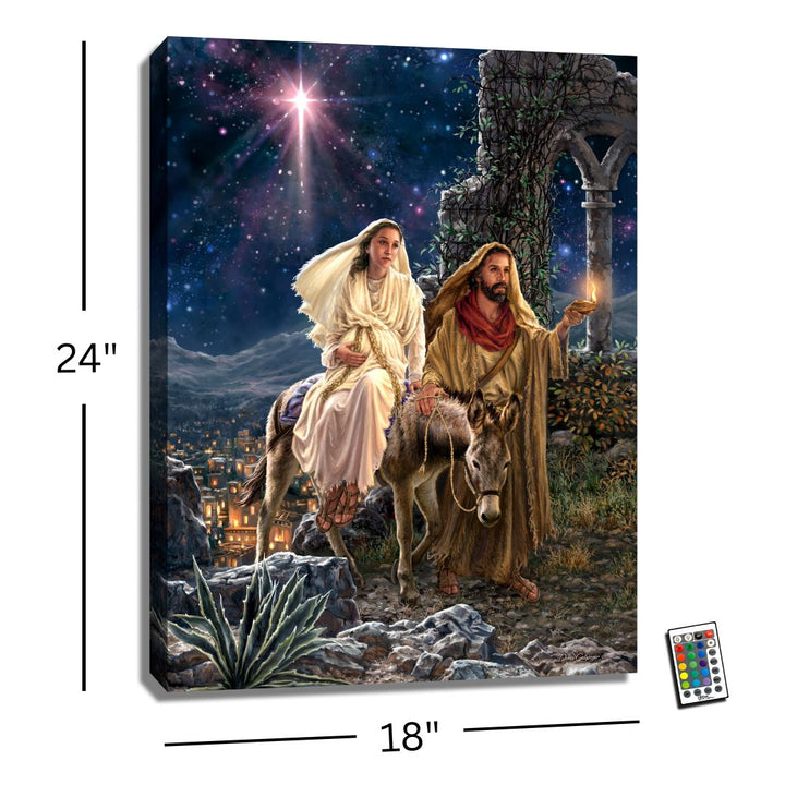 Journey to Bethlehem 18x24 Fully Illuminated LED Wall Art