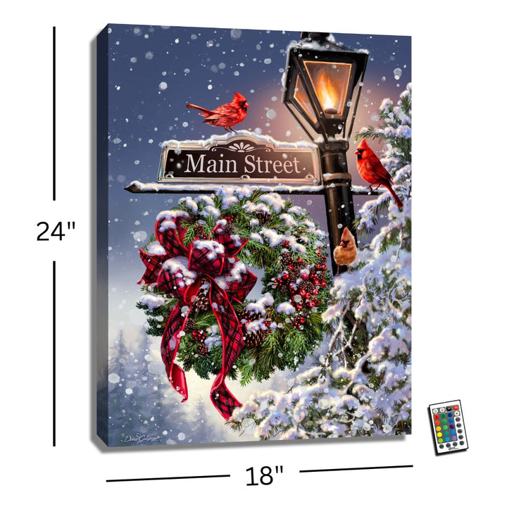 Main Street Christmas 18x24 Fully Illuminated LED Wall Art