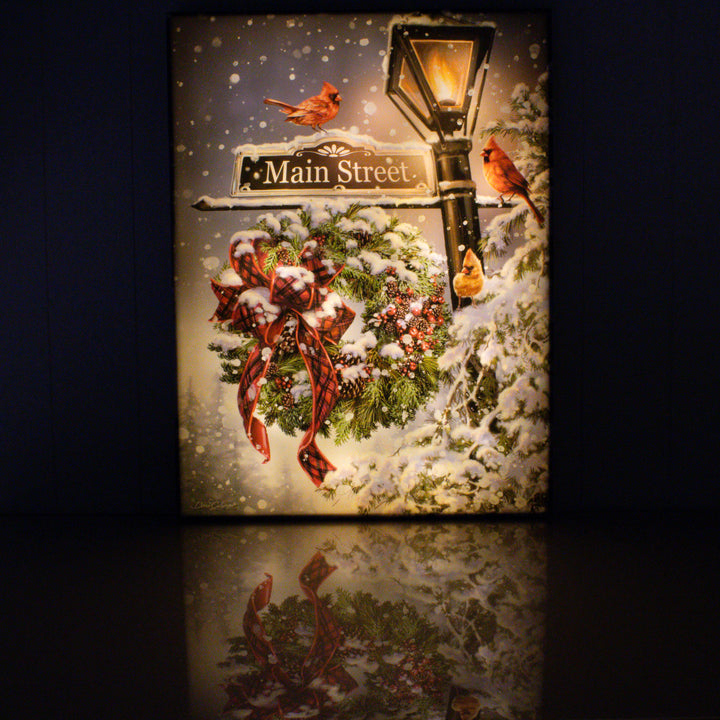 Main Street Christmas 18x24 Fully Illuminated LED Wall Art