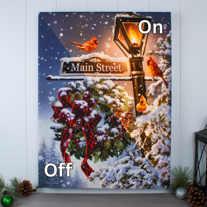 Main Street Christmas 18x24 Fully Illuminated LED Wall Art, handcrafted Christmas gift, Grande Place, Lancaster County PA