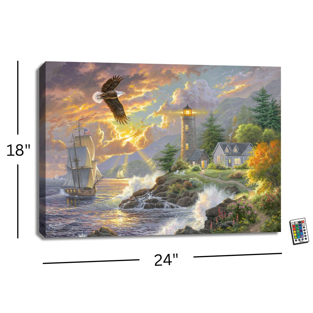 Seaside Light 18x24 Fully Illuminated LED Wall Art