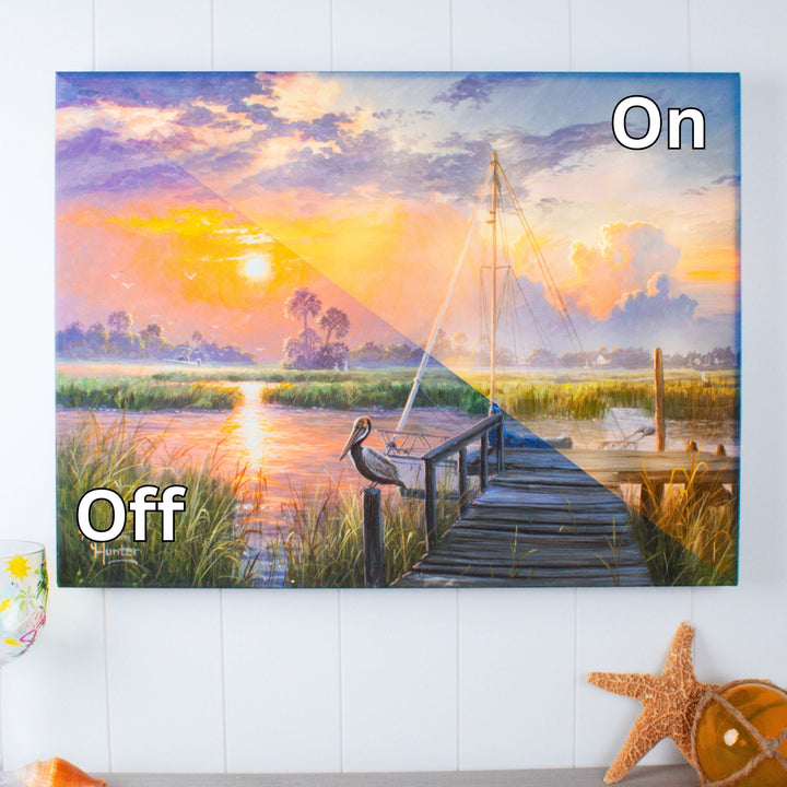 Inlet Solitude 18x24 Fully Illuminated LED Wall Art, handcrafted Christmas gift, Grande Place, Lancaster County PA