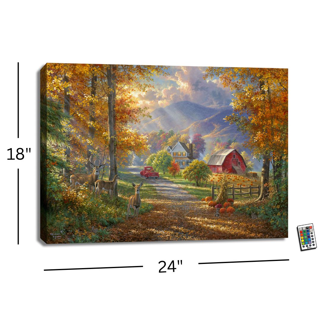 Fall Memories 18x24 Fully Illuminated LED Wall Art