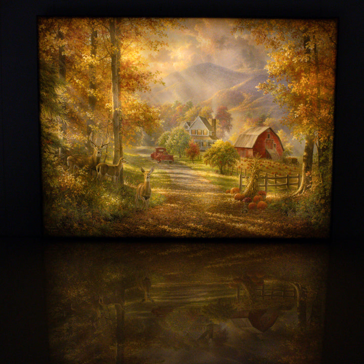 Fall Memories 18x24 Fully Illuminated LED Wall Art