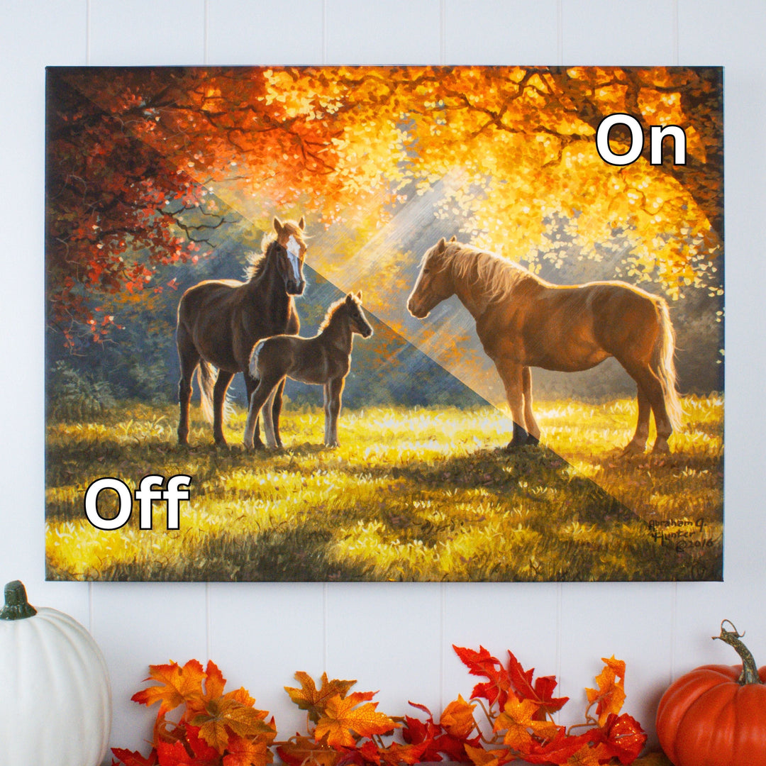 Family Moment 18x24 Fully Illuminated LED Wall Art, handcrafted Christmas gift, Grande Place, Lancaster County PA