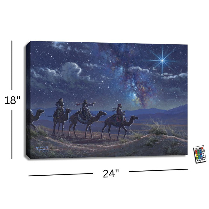 Following the Light 18x24 Fully Illuminated LED Wall Art
