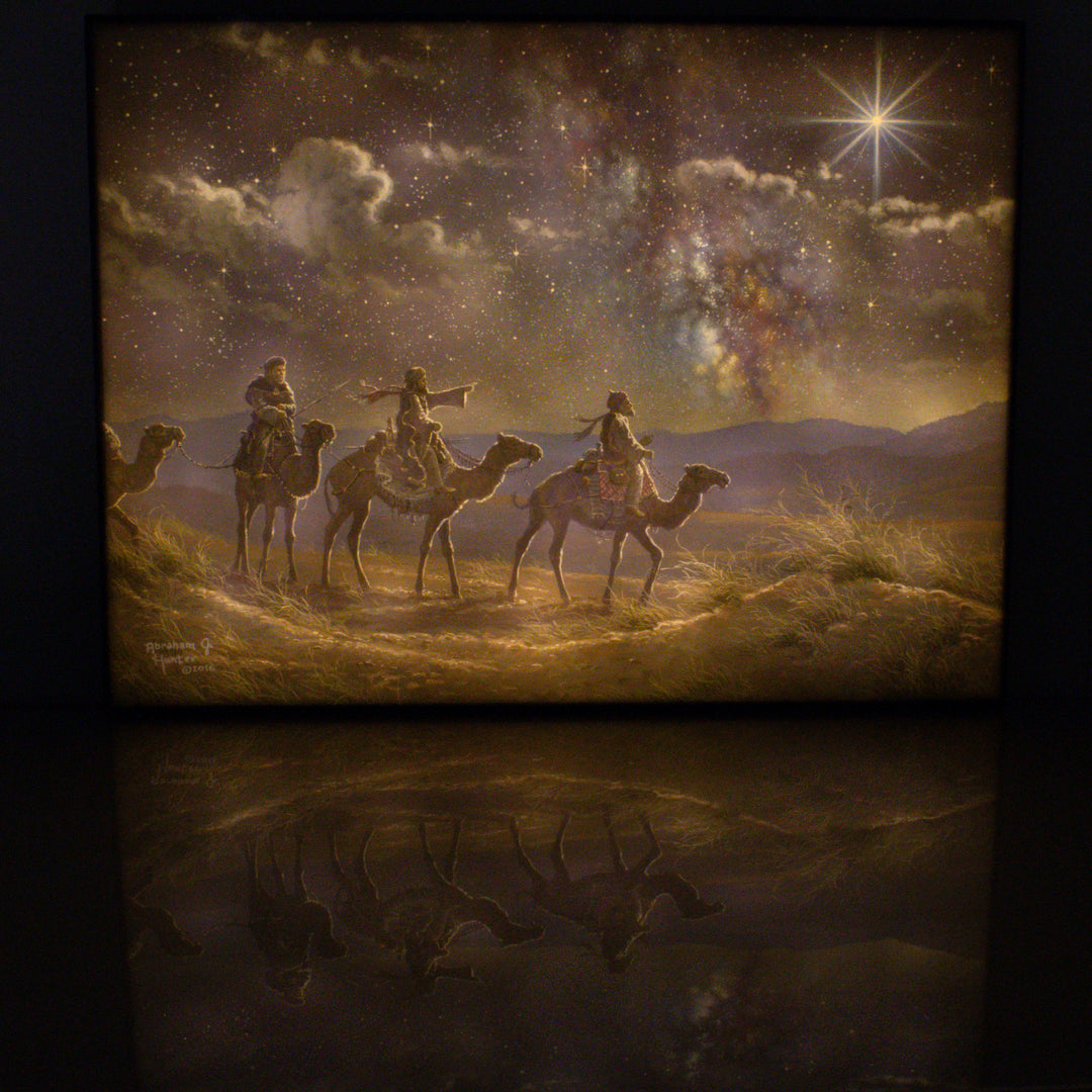 Following the Light 18x24 Fully Illuminated LED Wall Art