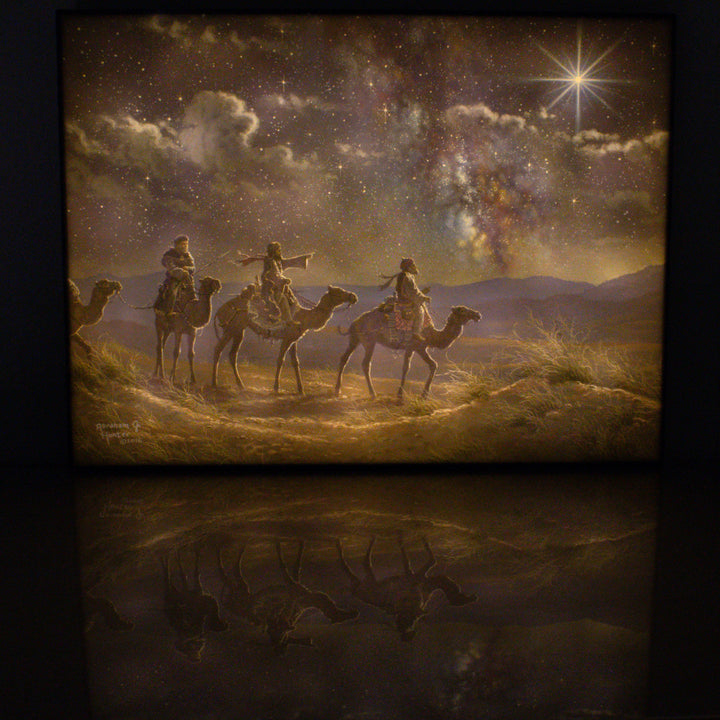 Following the Light 18x24 Fully Illuminated LED Wall Art